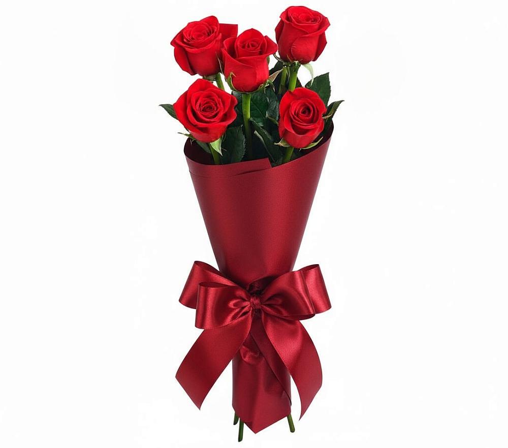 Букет 5 Красных роз Эдлесс Лав в Яровом