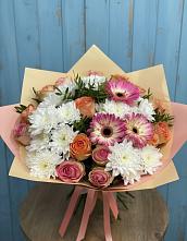 Букет цветов из:  Розы, Герберы и Хризантемы в Яровом
