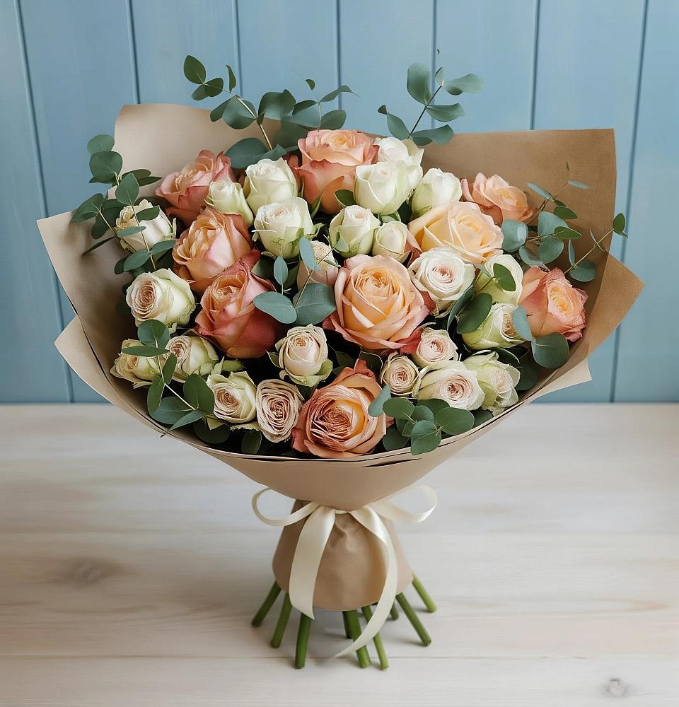 Букет цветов из: Альстромерии и Розы в Яровом