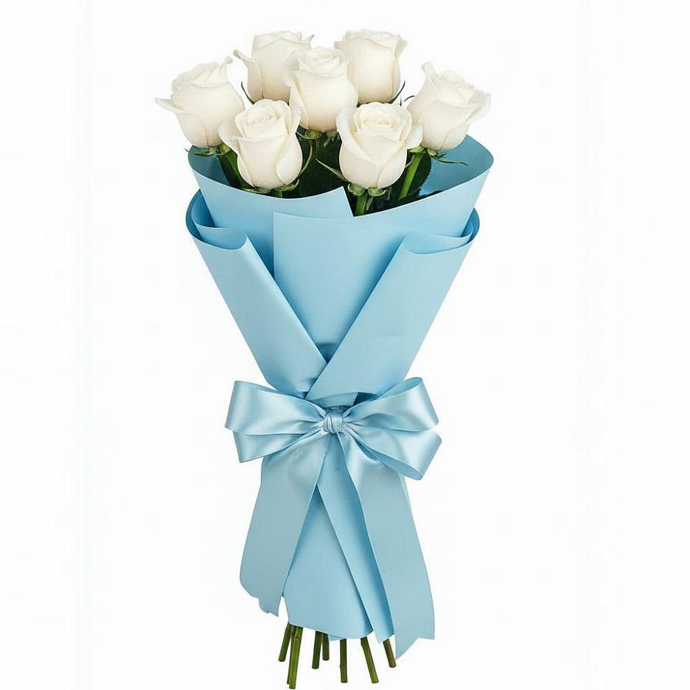 Букет 7 белых роз Проуд в Яровом