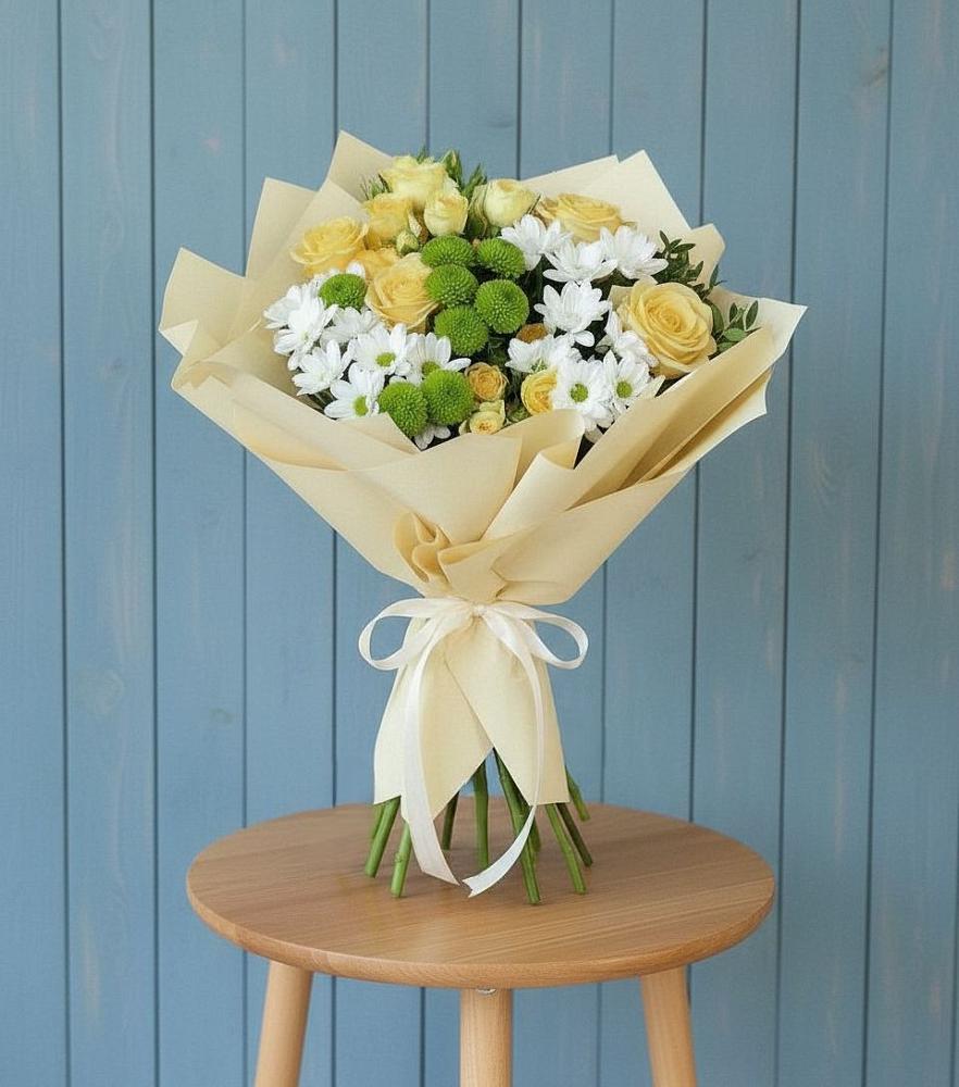 Букет цветов из: Хризантемы и Розы в Яровом