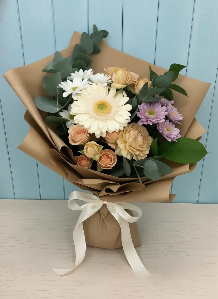 Букет цветов из: Герберы и Хризантемы в Яровом