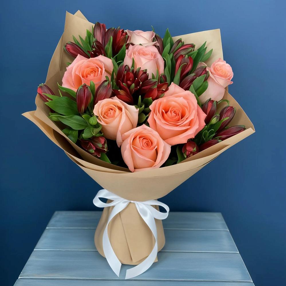 Букет цветов из: Розы и Альстромерии в Яровом