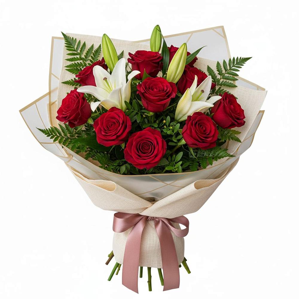 Букет цветов из: Лилии и Розы в Яровом