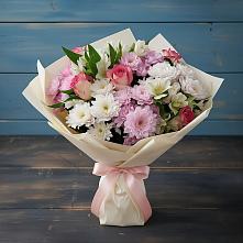 Букет цветов из:  Хризантемы, Альстромерии и Розы в Яровом