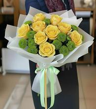 Букет цветов из:  Хризантемы и Розы в Яровом