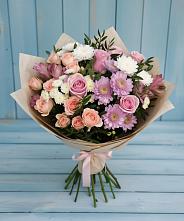 Букет цветов из:  Хризантемы, Розы и Альстромерии в Яровом