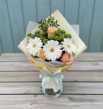 Букет цветов из:  Герберы, Розы и Хризантемы в Яровом