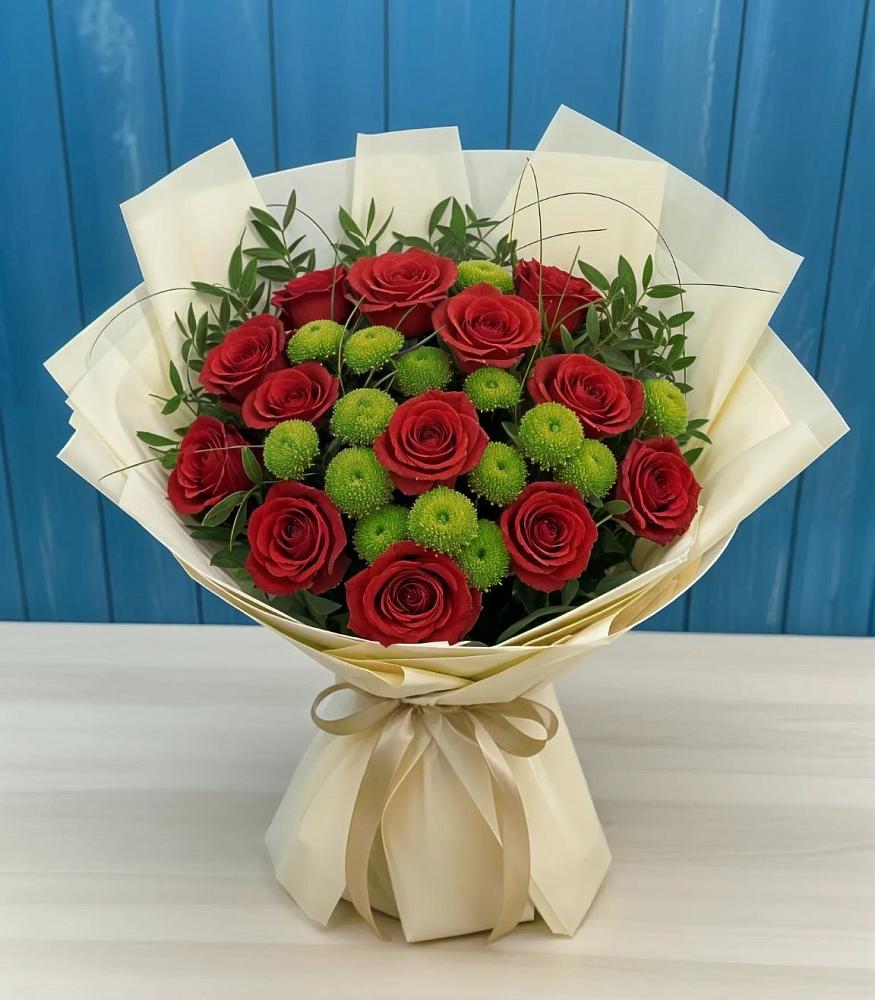 Букет цветов из: Розы и Хризантемы в Яровом