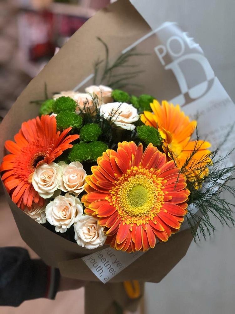 Букет цветов из: Герберы, Хризантемы и Розы в Яровом